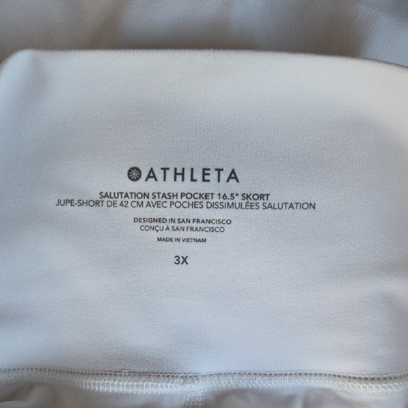 Athleta Run With It Skort White Sz 3X Tennis Skirt - Picture 6 of 9
